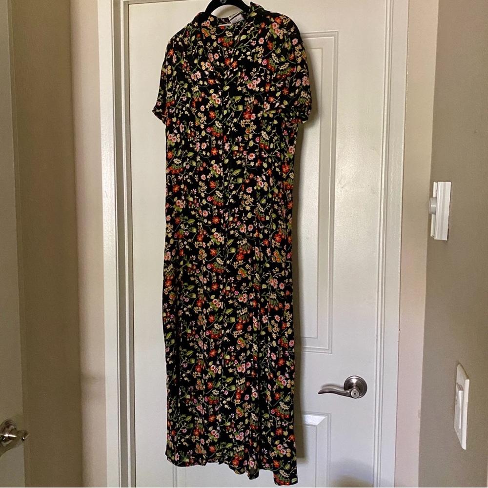 Vintage White Stag Floral Dress